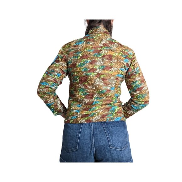 LifeStyle Petite Floral Boho Top Small Brown Blue Red - Picture 9 of 11